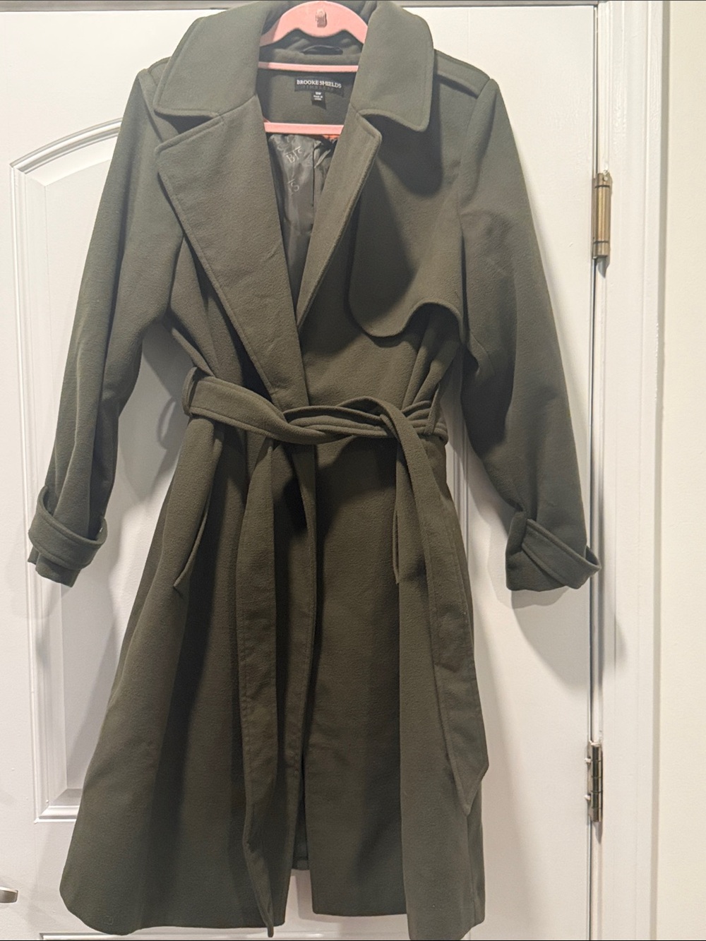 Olive Green Trench Coat with Belt